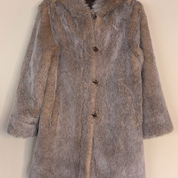 Nuage Light Brown/Brown Reversible Faux Fur Coat - Picture 1 of 6